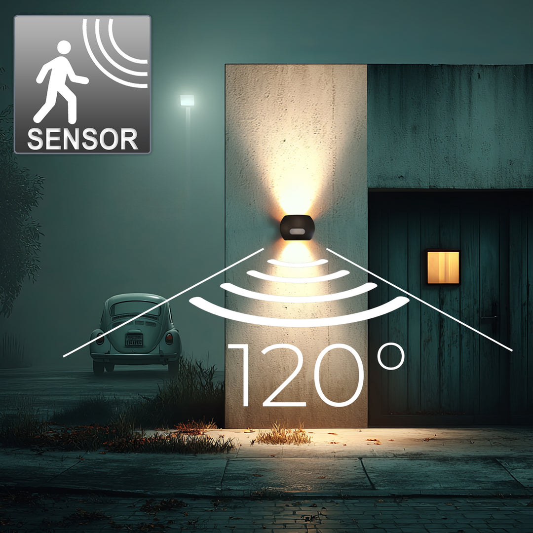 Lampada da parete a LED con sensore di movimento PIR Sensore crepuscolare Lampada da parete per esterno Lampada da parete Illuminazione per interni / esterni IP65 4000K bianco neutro (20W (1600lm))