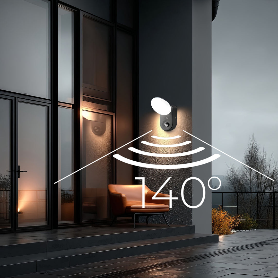 Lampada da parete a LED con sensore di movimento PIR Sensore crepuscolare Lampada da parete per esterno Lampada da parete Illuminazione per interni / esterni IP65 4000K bianco neutro (15W (1100lm))