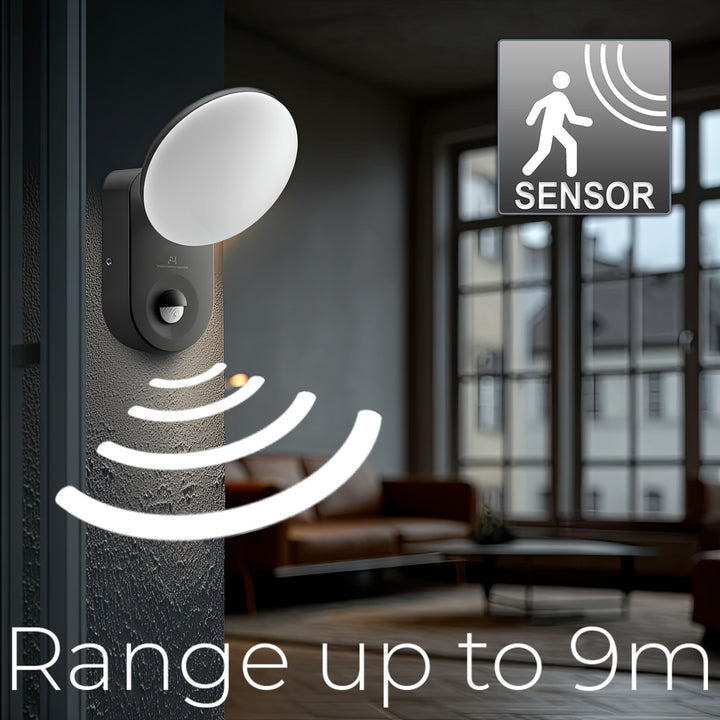 Lampada da parete a LED con sensore di movimento PIR Sensore crepuscolare Lampada da parete per esterno Lampada da parete Illuminazione per interni / esterni IP65 4000K bianco neutro (15W (1100lm))