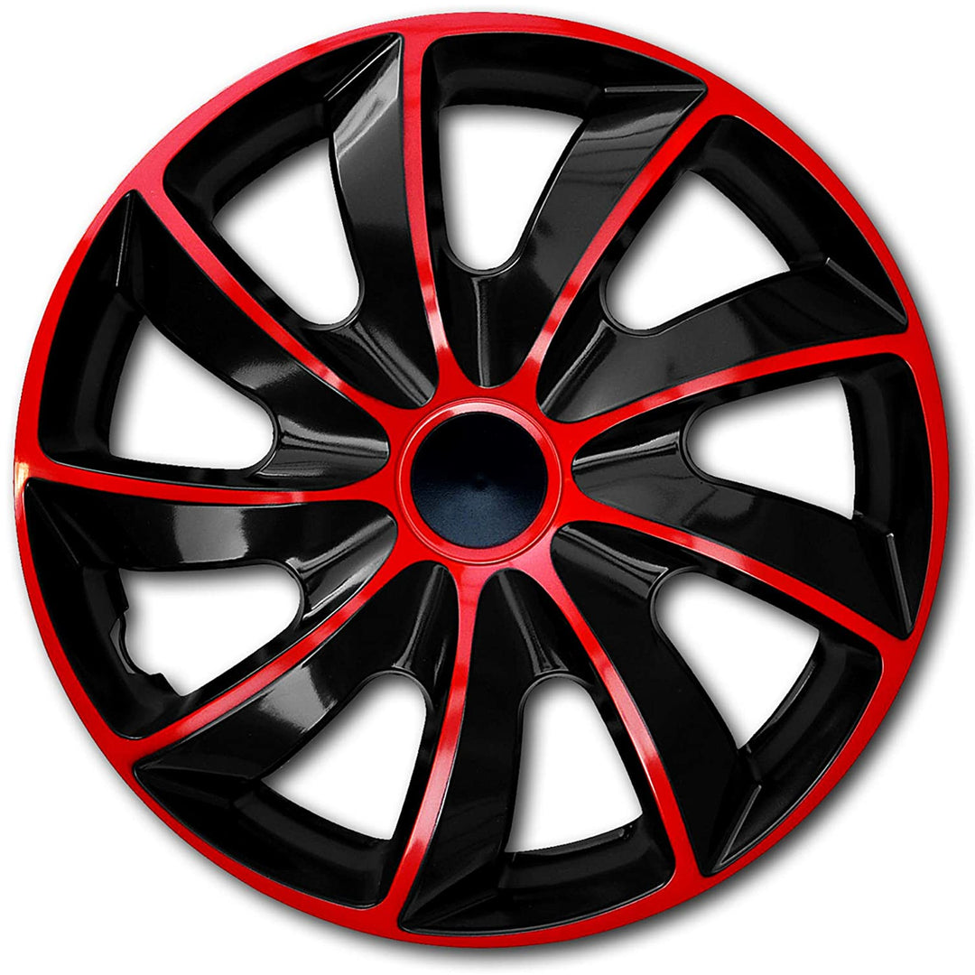 Set di coprimozzi 15" QUAD rosso/nero 4 pezzi