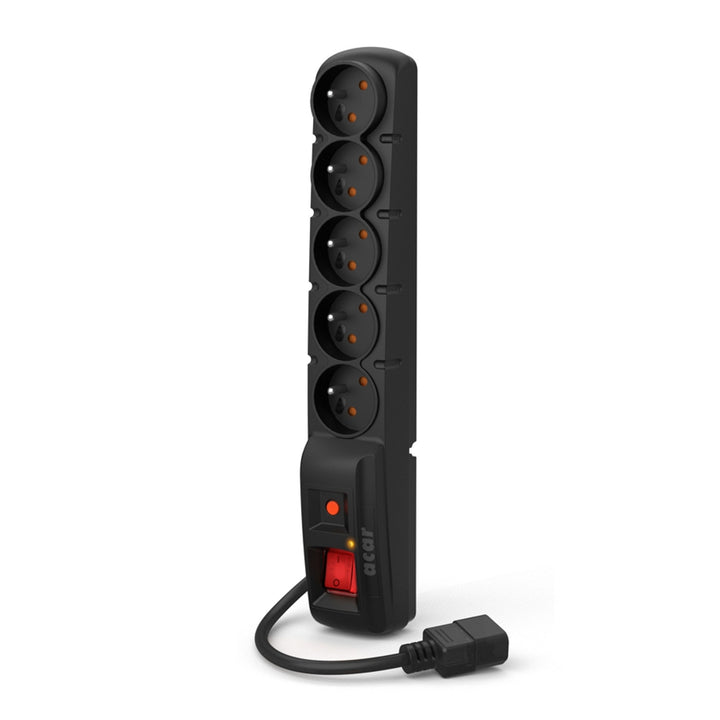 Striscia di protezione contro le sovratensioni Acar, spina IEC, nero, 2300W, 5m, F5 IEC