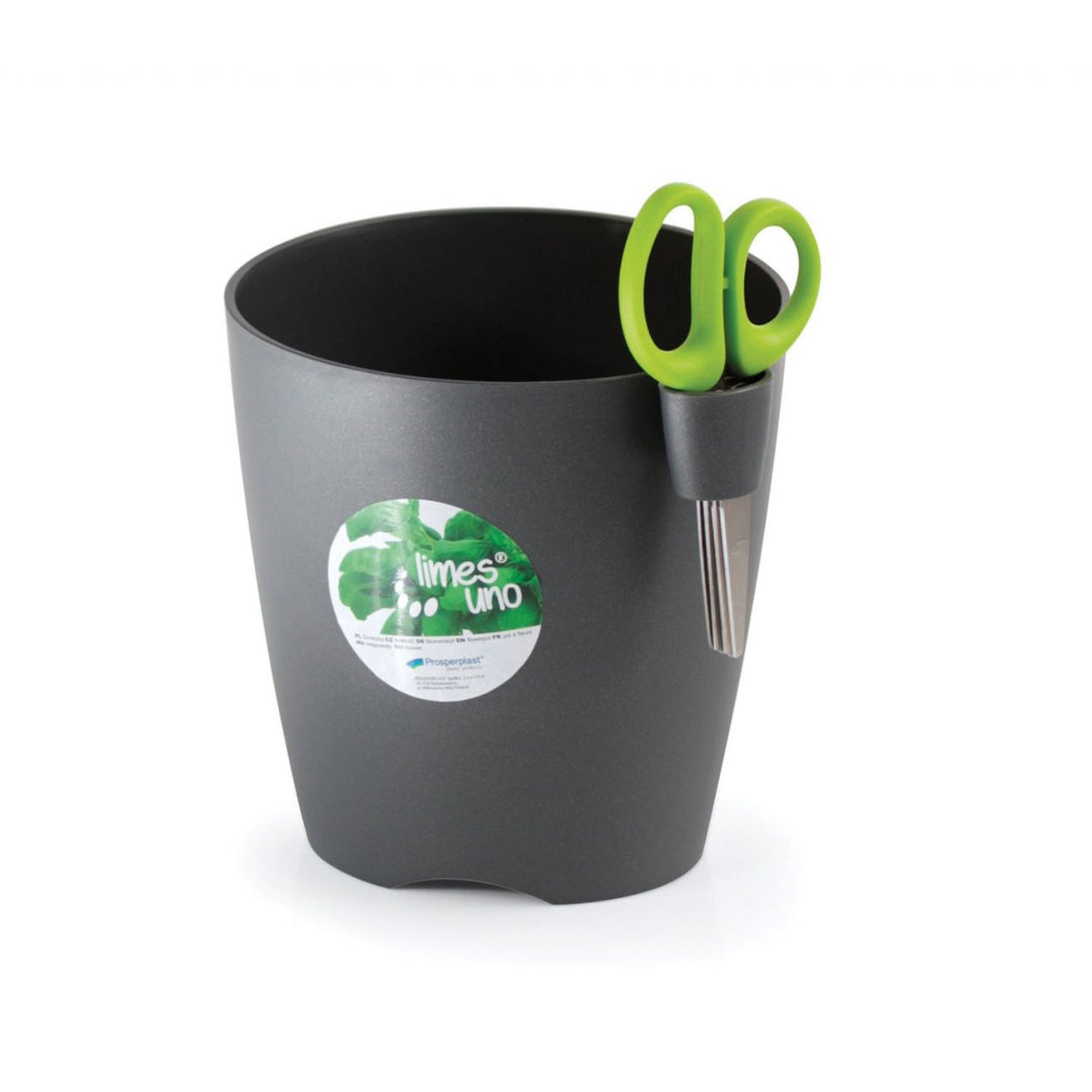 Vaso per erbe aromatiche con forbici Limes Uno DLU150 grafite