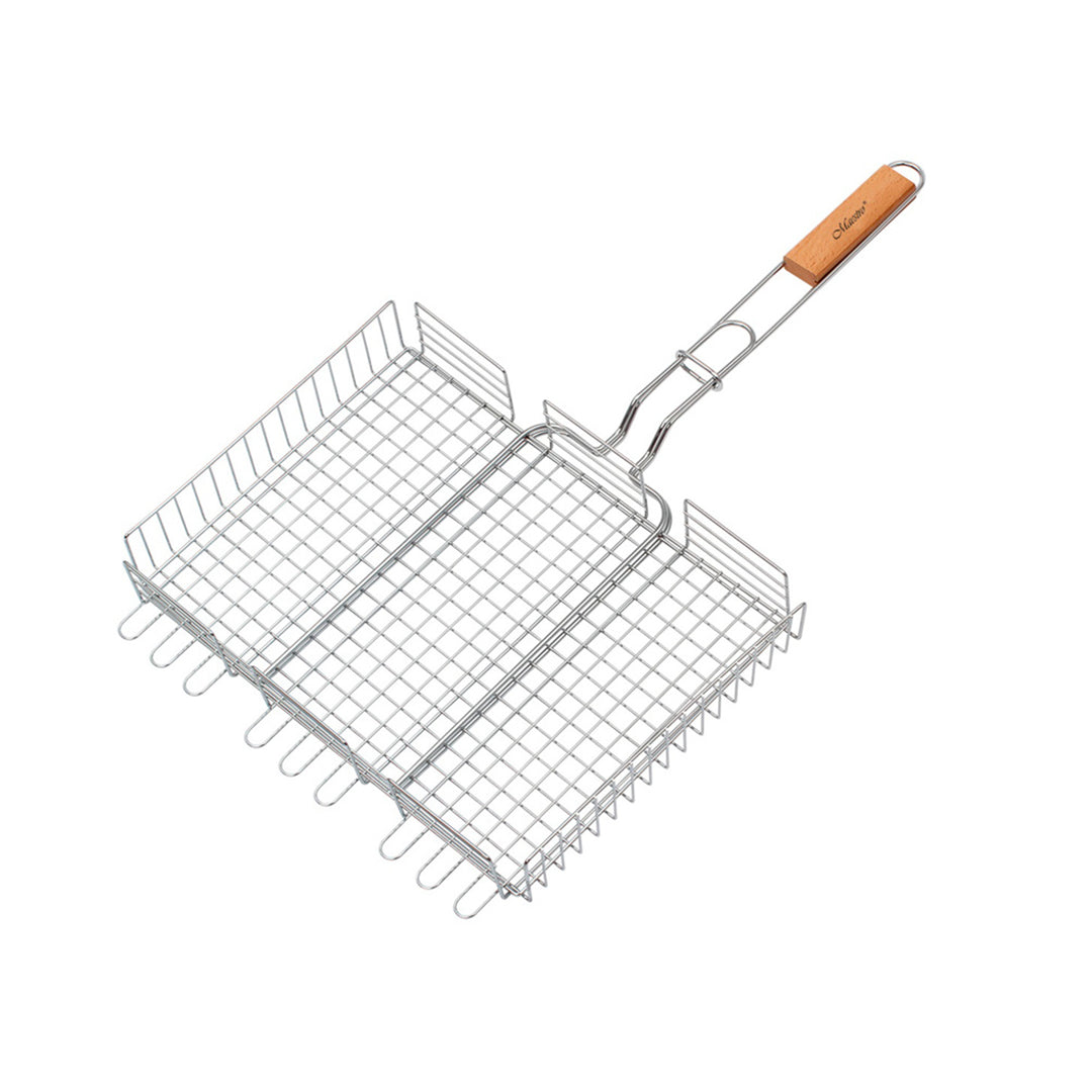 Maestro MR-1003 Graticola per grigliare portatile con doppia griglia per barbecue 40x30 cm