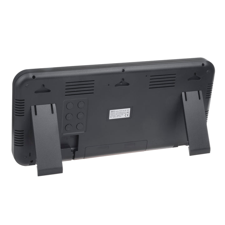 GreenBlue GB214 Orologio digitale con sensore di temperatura 37x17cm Display LED con allarme Da appoggiare su un tavolo o da appendere alla parete Alimentazione tramite adattatore di rete o batterie