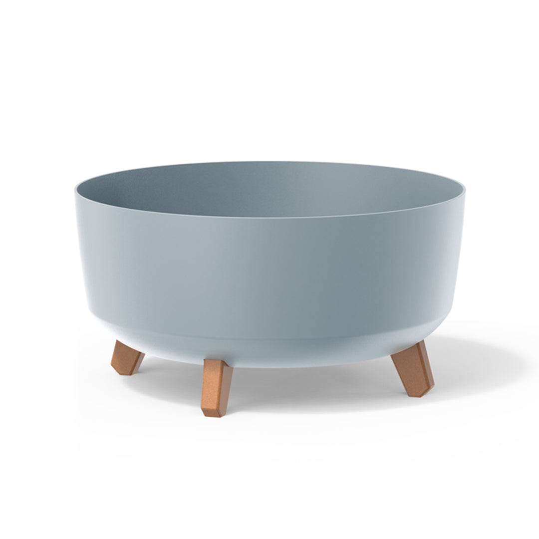 Fioriera bassa con gambe rimovibili incl. inserto per uso interno ed esterno Fioriera rotonda in plastica resistente ai raggi UV (380mm, grigio chiaro) ...