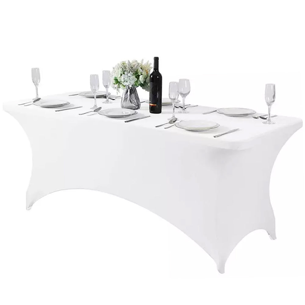 Green Blue GB371 Tovaglia flessibile per catering bianco ,  Copritavolo 180x75x75cm, spandex, Lavabile  in lavatrice