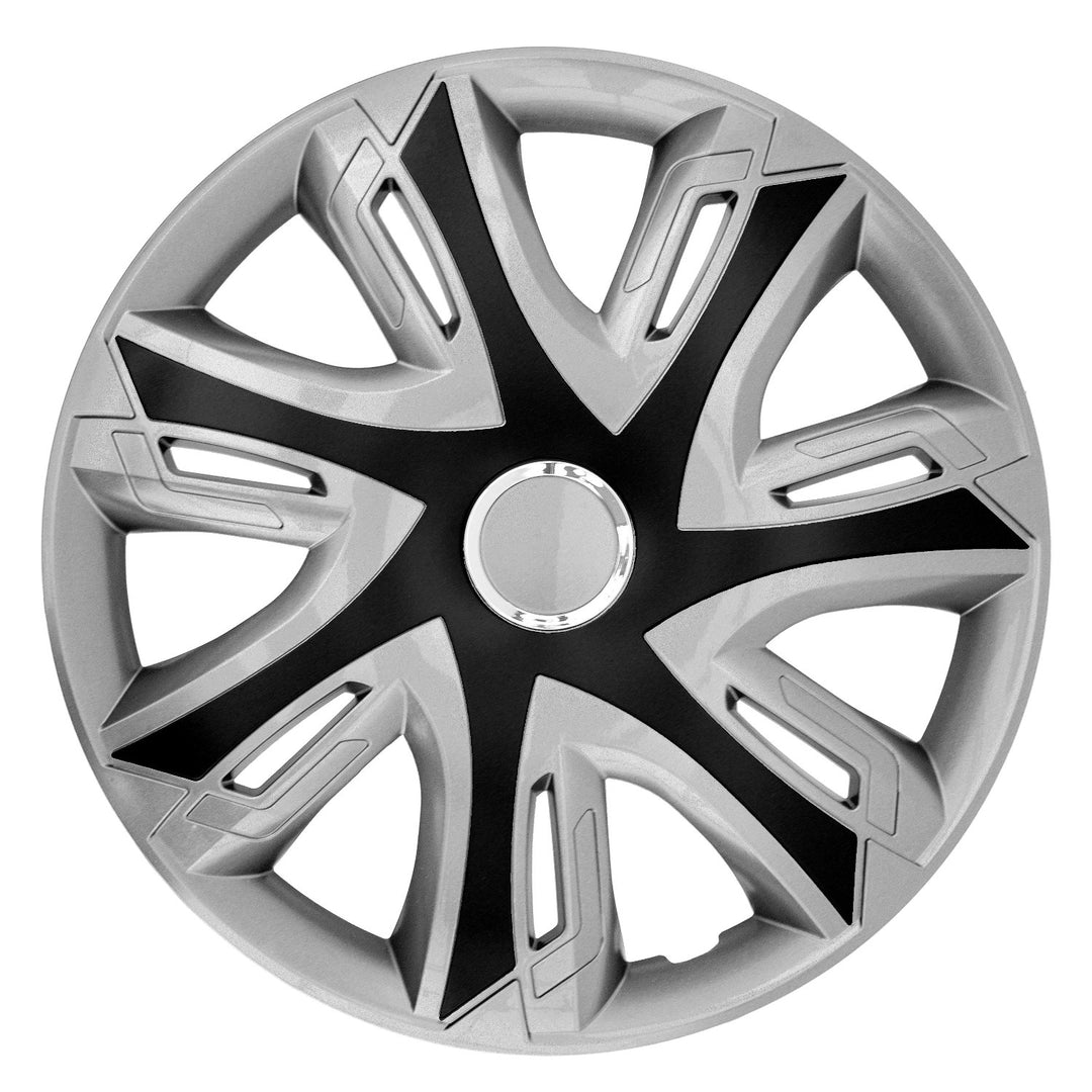 NRM Supernova Copricerchi bicolore nero/argento da 15'' 4 pezzi