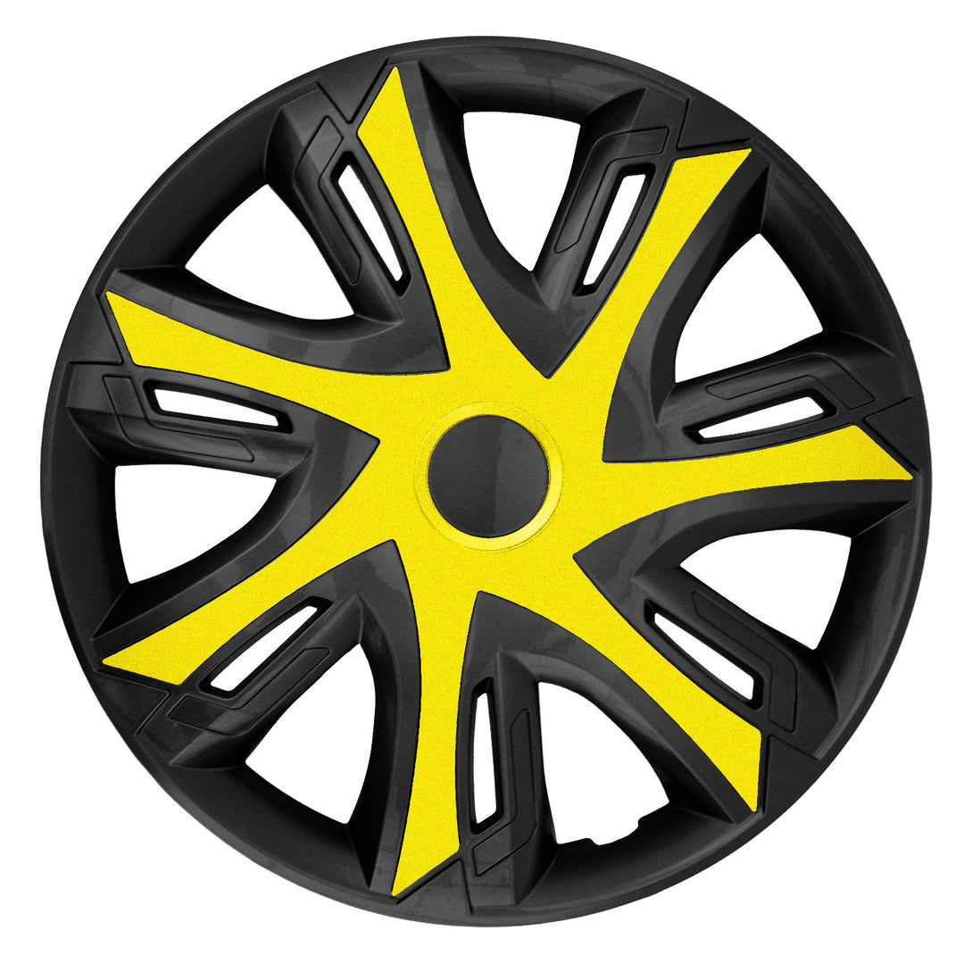 NRM N-Power 15'' Coprimozzi bicolore giallo/nero Set completo da 4 pezzi
