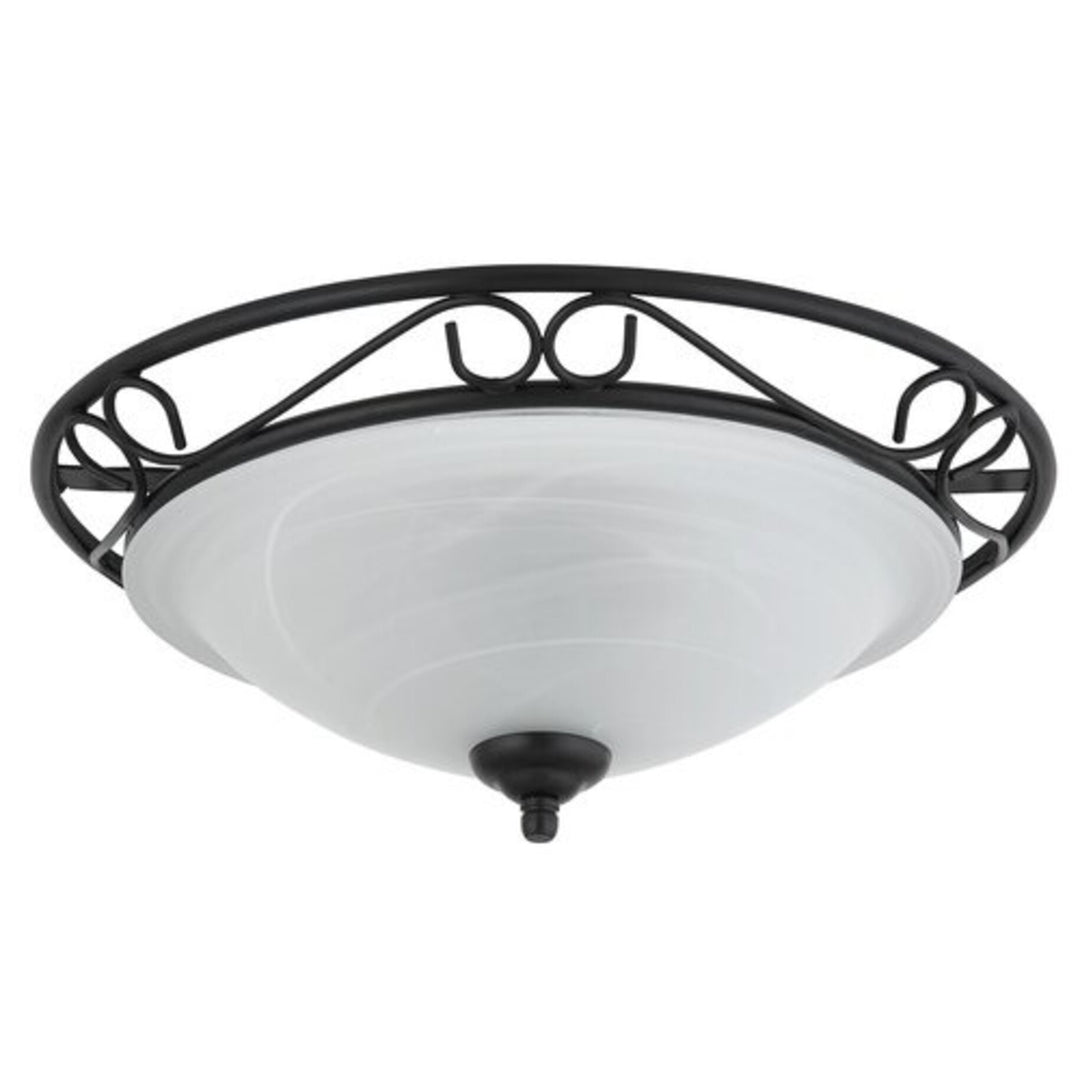 Lampada da soffitto  Athen da soffittoD37 E27 2x60W nero opaco