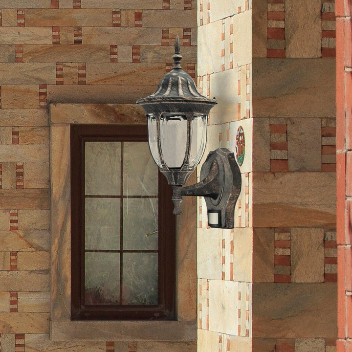 Lampada da parete per giardino Milano up60Wa.gold IP43 Rilevatore di movimento