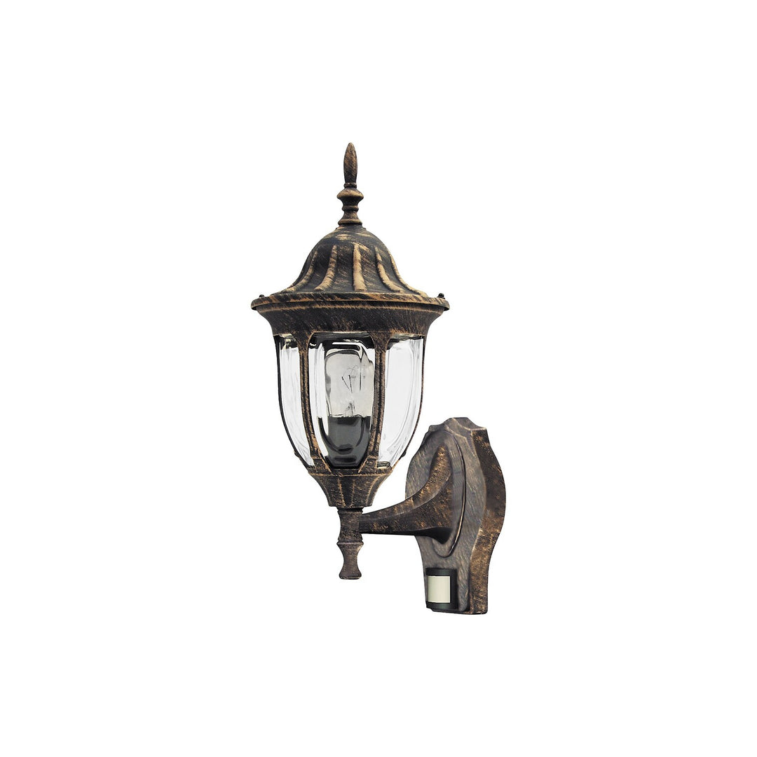 Lampada da parete per giardino Milano up60Wa.gold IP43 Rilevatore di movimento