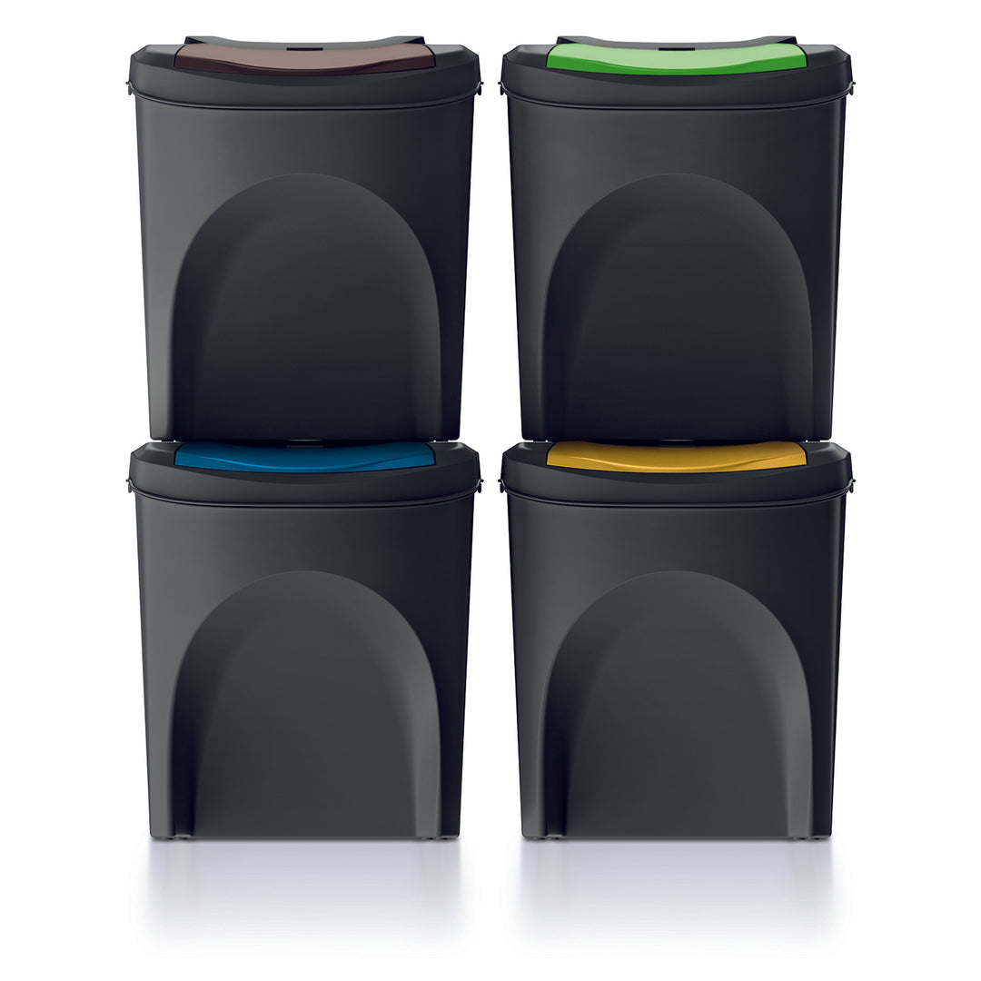 Keden Sortibox  Set di contenitori per la raccolta differenziata 4x25L nero