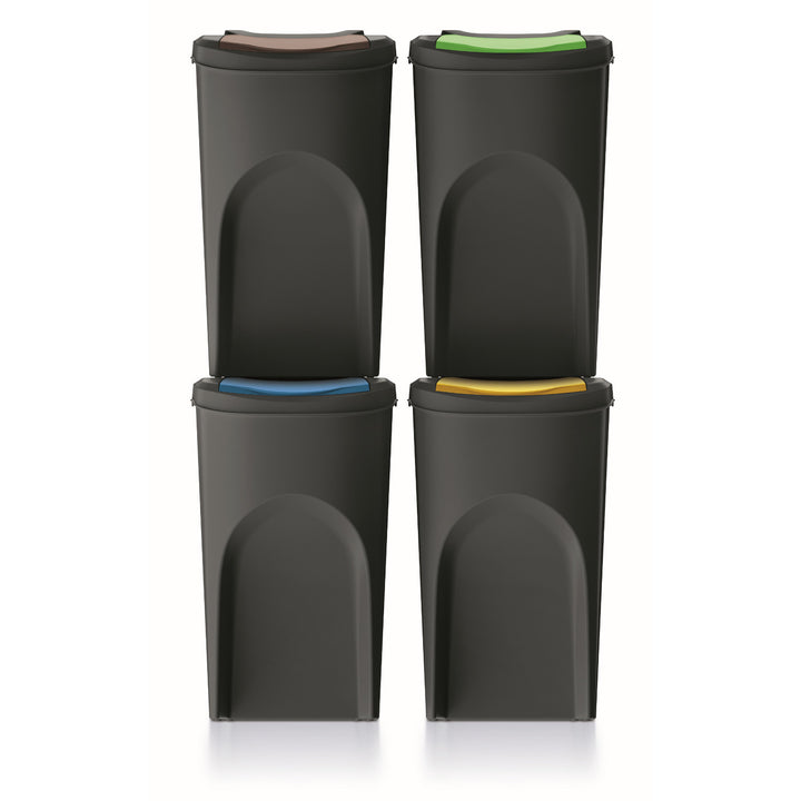 Keden Sortibox 4x35l  Set di contenitori per la raccolta differenziata nero