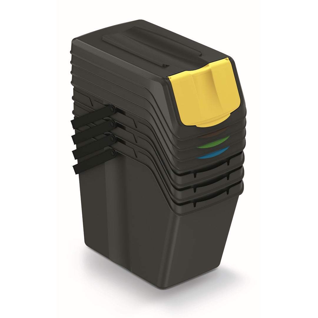 Kaden SORTI BOX Cestini per rifiuti 4x25l. Pattumiere per la raccolta differenziata - nero
