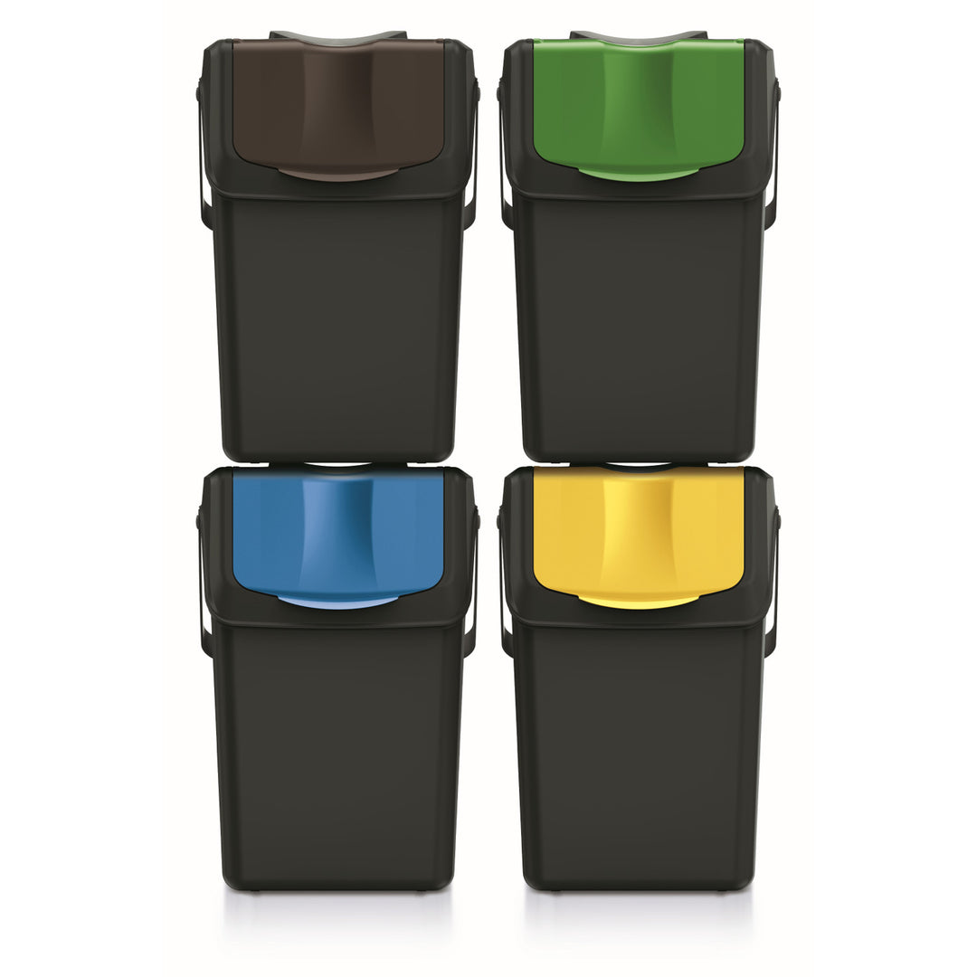 Kaden SORTI BOX Cestini per rifiuti 4x25l. Pattumiere per la raccolta differenziata - nero