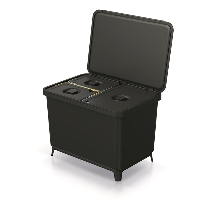 Keden SYSTEMA - Cestino per rifiuti 2x10 + 23l - nero riciclaggio