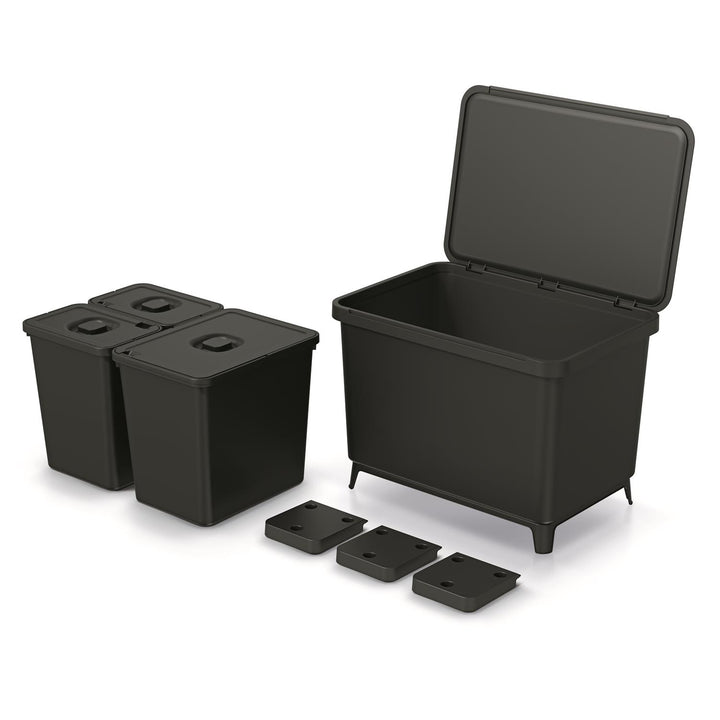 Keden SYSTEMA - Cestino per rifiuti 2x10 + 23l - nero riciclaggio