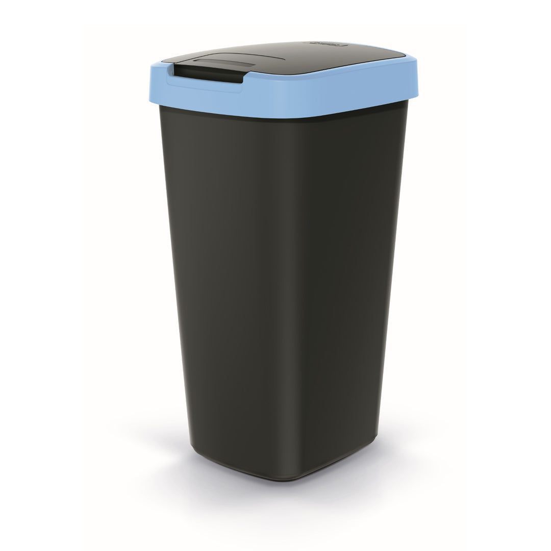 Keden COMPACTA Q Cestino per rifiuti con sportello - nero con bordo blu