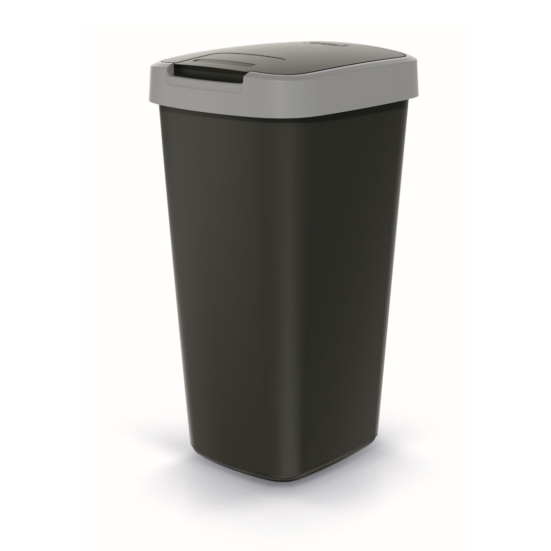 Keden COMPACTA Q Cestino per rifiuti con sportello - nero con cornice grigia