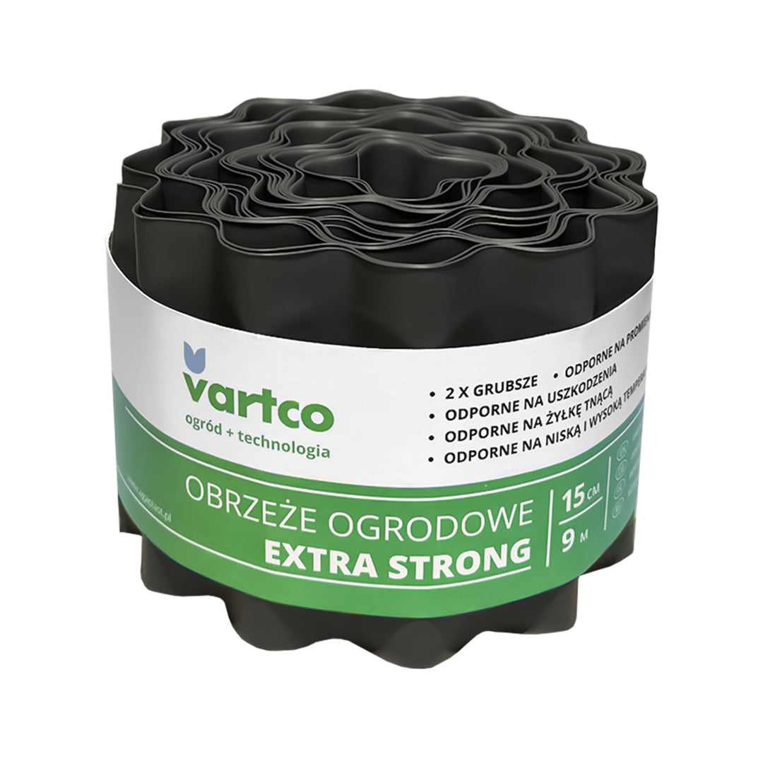 Bordatura ondulata per giardino 15cm x 9m Vartco Extra Strong grafite