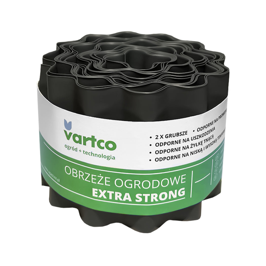 Vartco Extra Strong Bordatura ondulata da giardino in plastica UV (20 cm x 9 m)