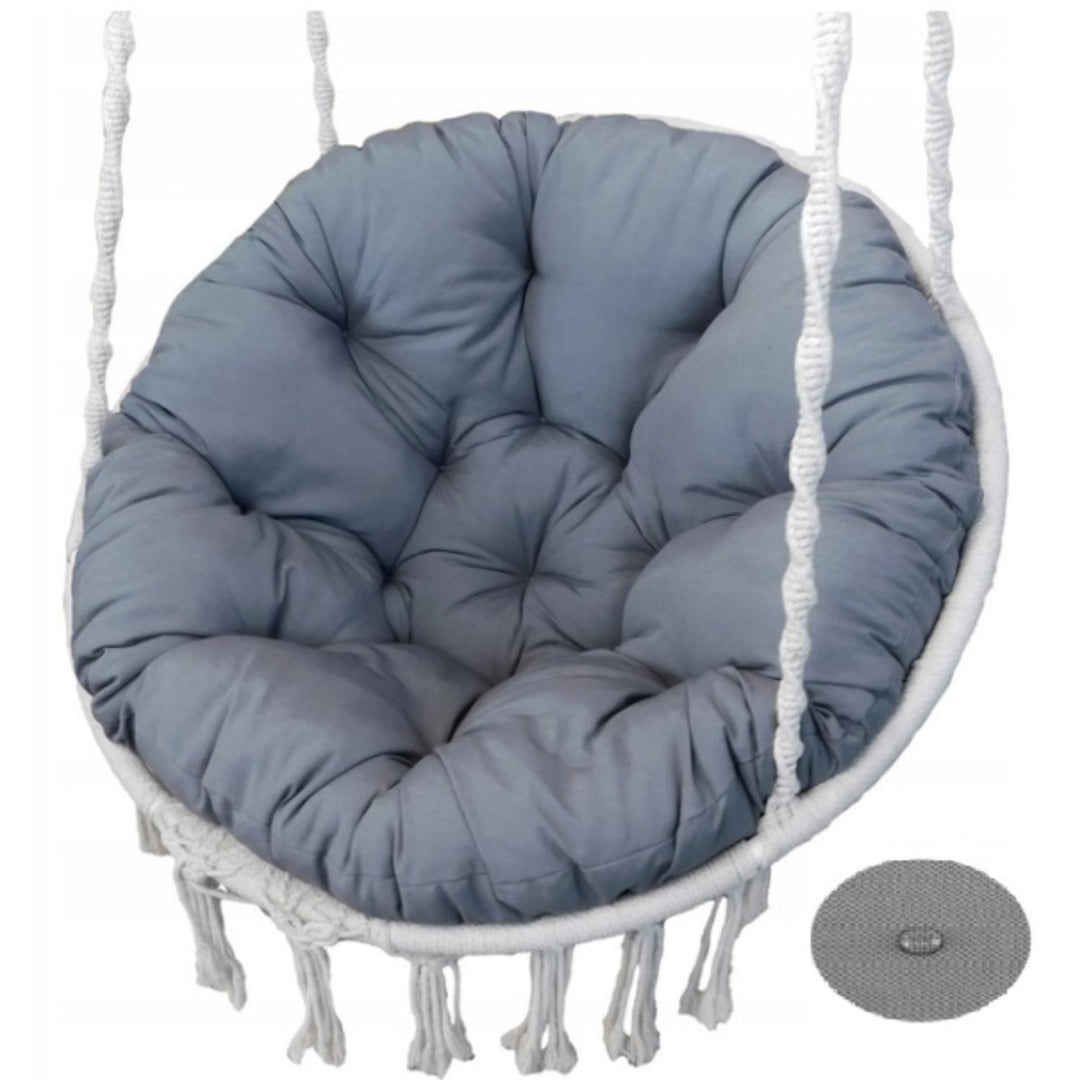 Cuscino da giardino grigio per altalena nido di cicogna 90cm per sedie sospese intrecciate