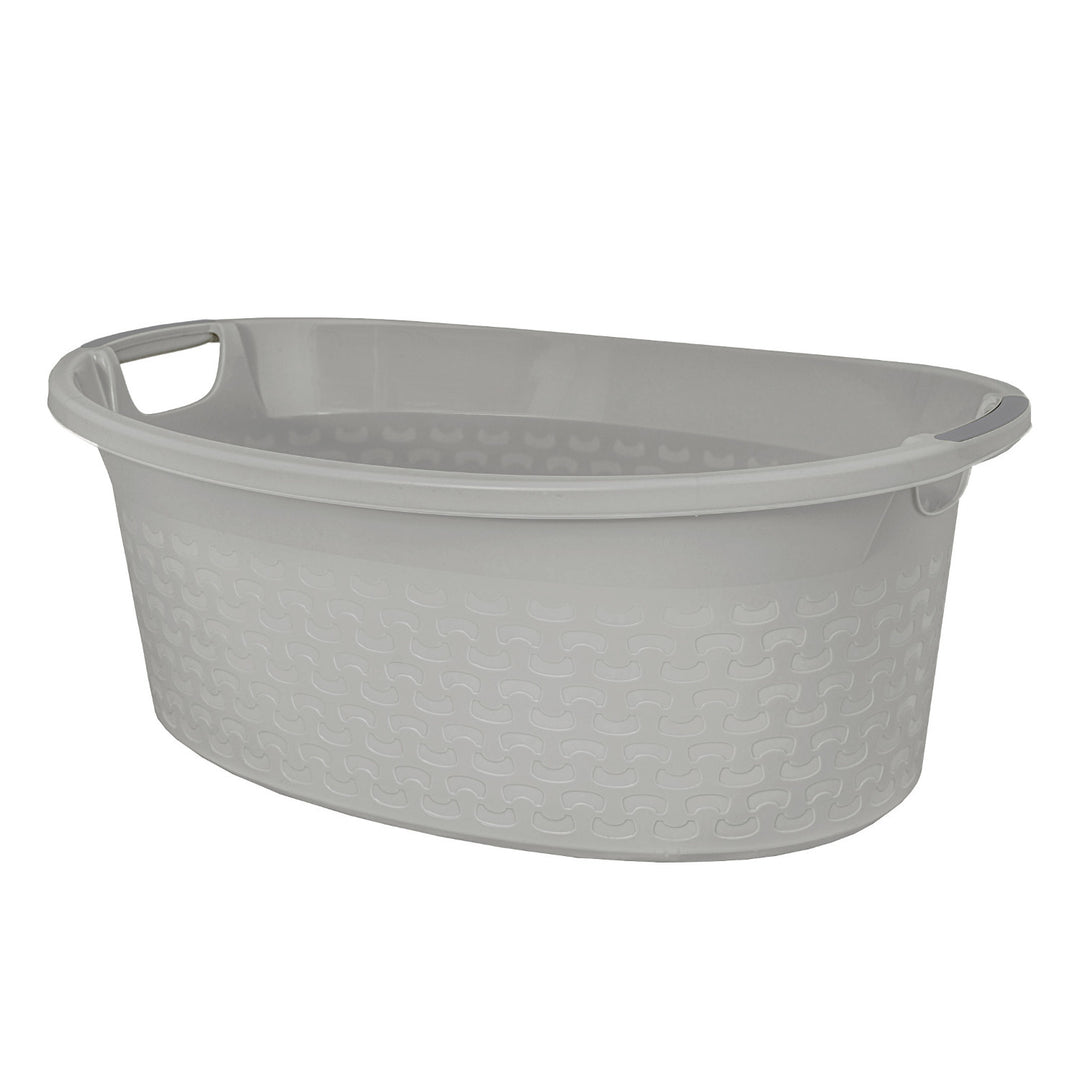 BranQ Cotton Cesto ovale per biancheria 60l colore grigio chiaro Portabiancheria