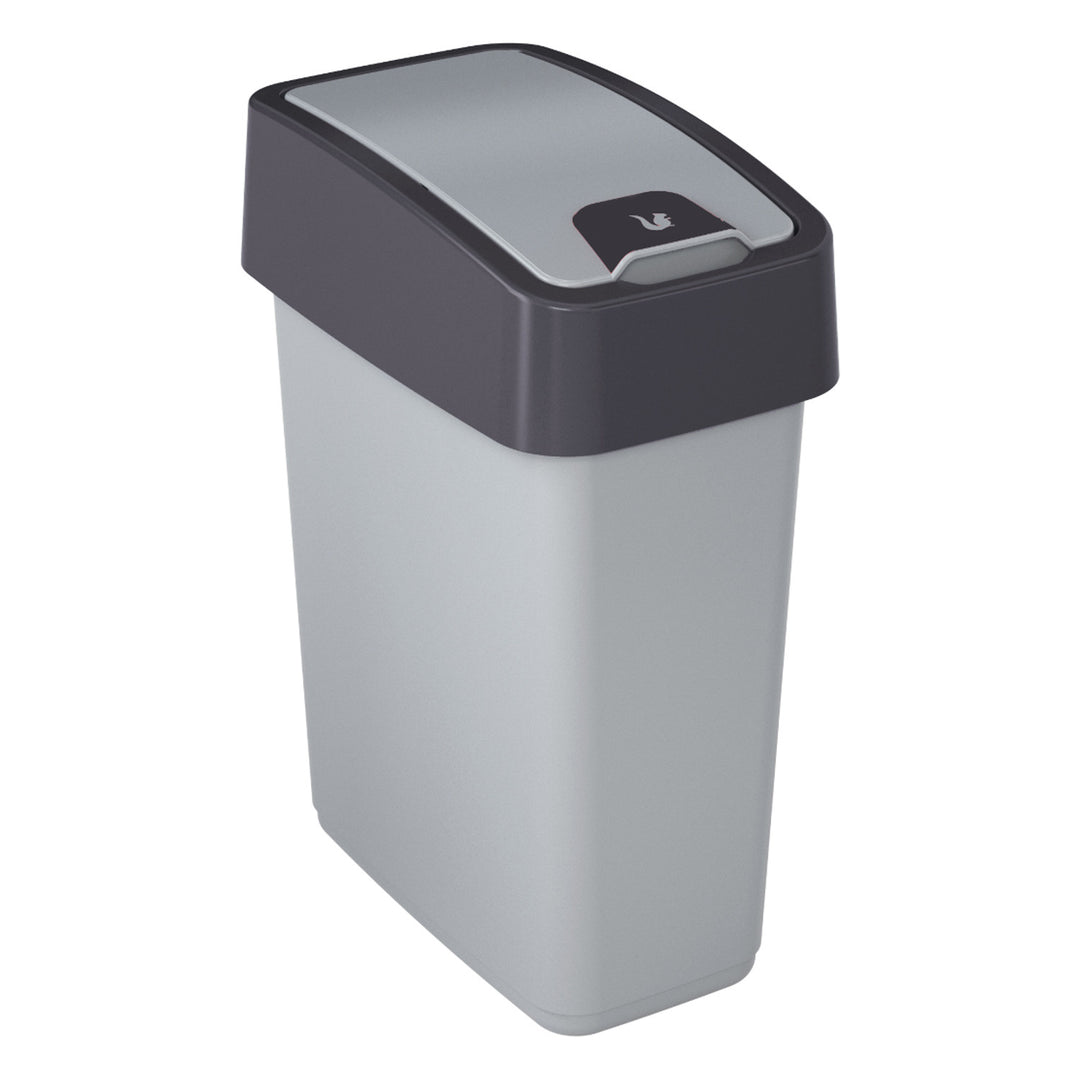Cestino con coperchio a pressione 10l Keeeper Magne - colore argento