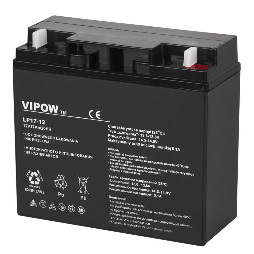 Batteria al gel 12V 17Ah Vipov AGM vario uso colore nero