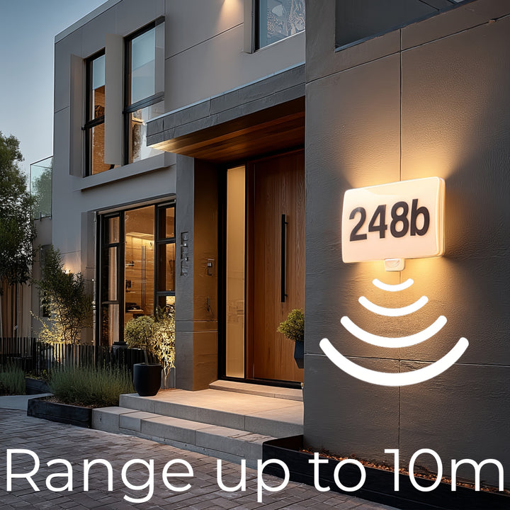 Lampada LED Maclean, numero civico, sensore crepuscolare e di movimento, dimmerabile, 20W, IP65, colore neutro (4000K), 1600lm, MCE466 W