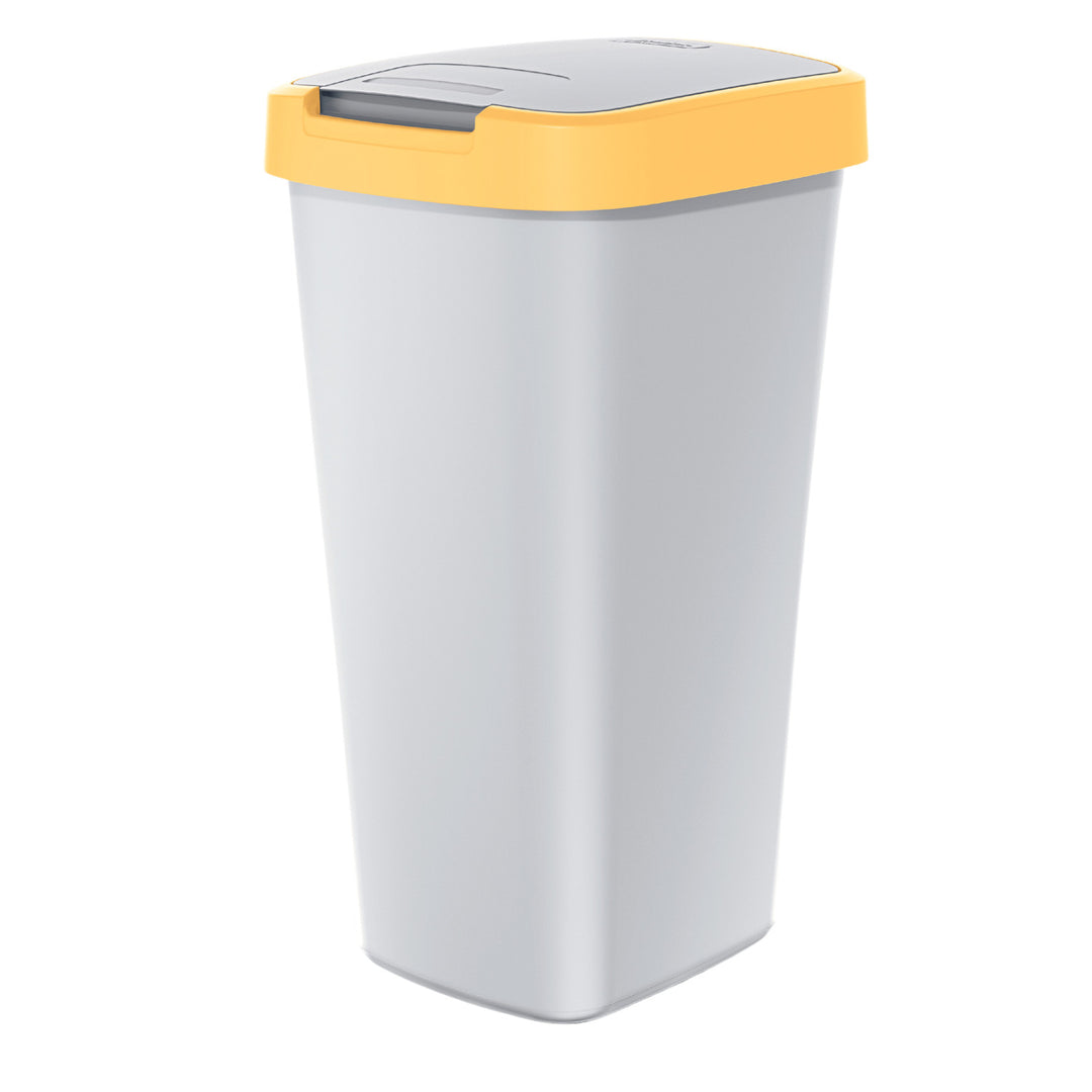 Cestino 25 litri KEDEN Compacta Q - Colore cenere con struttura giallo chiaro