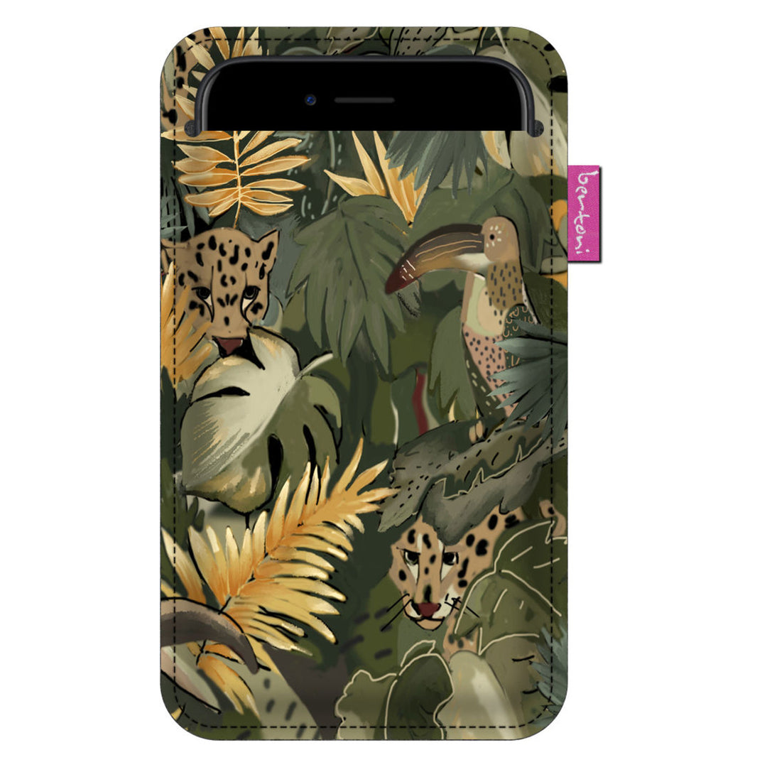 Custodia per smartphone Bertoni, Case in feltro ecologico, 105x195 mm, design Amazzonia, EE0029