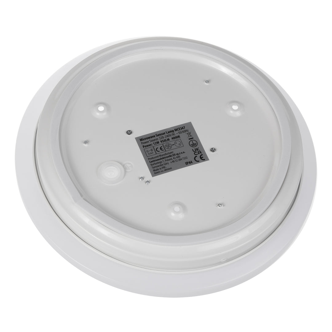 Lampada a sensore LED da soffitto Maclean, sensore a microonde 5,8GHz, 4000K, 12W, 950lm, IP44, MCE347