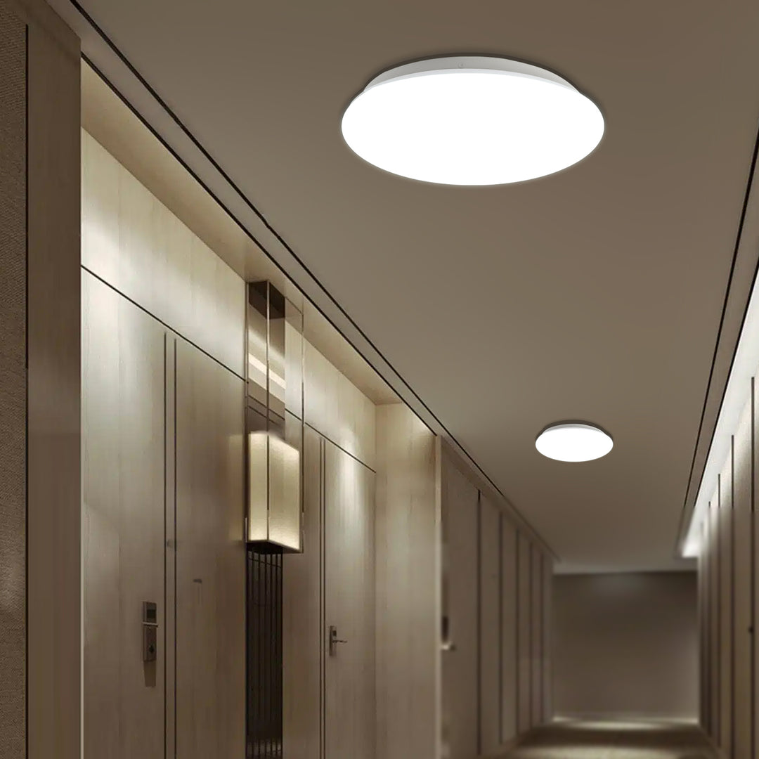 Lampada a sensore LED da soffitto Maclean, sensore a microonde 5,8GHz, 4000K, 12W, 950lm, IP44, MCE347