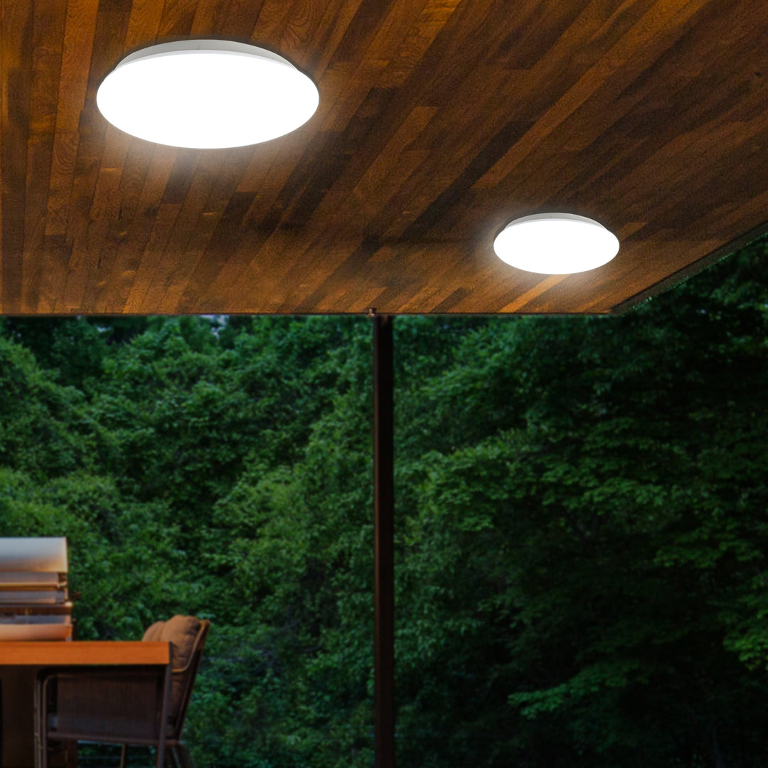 Lampada a sensore LED da soffitto Maclean, sensore a microonde 5,8GHz, 4000K, 12W, 950lm, IP44, MCE347