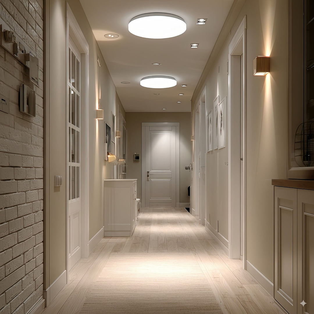 Lampada a sensore LED da soffitto Maclean, sensore a microonde 5,8GHz, 4000K, 12W, 950lm, IP44, MCE347