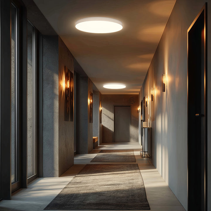 Lampada a sensore LED da soffitto Maclean, sensore a microonde 5,8GHz, 4000K, 12W, 950lm, IP44, MCE347