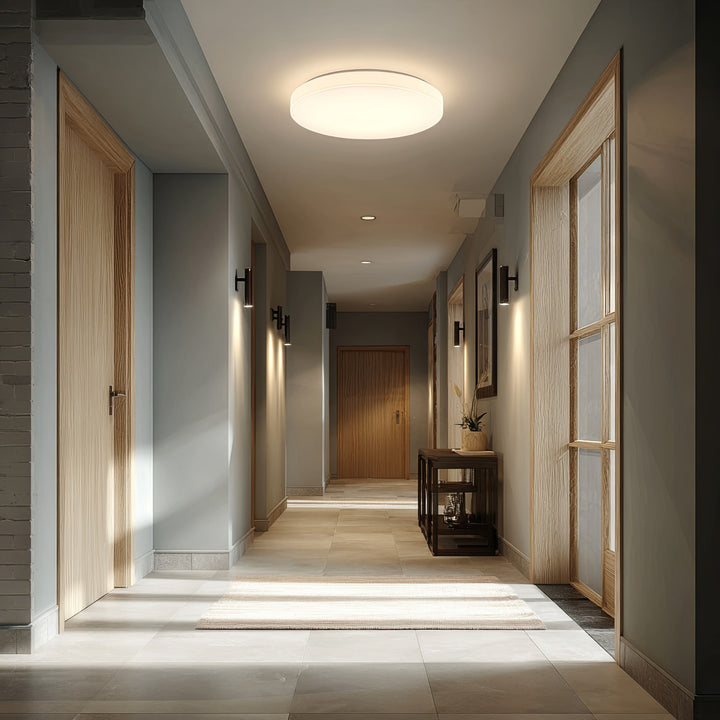 Lampada a sensore LED da soffitto Maclean, sensore a microonde 5,8GHz, 4000K, 12W, 950lm, IP44, MCE347