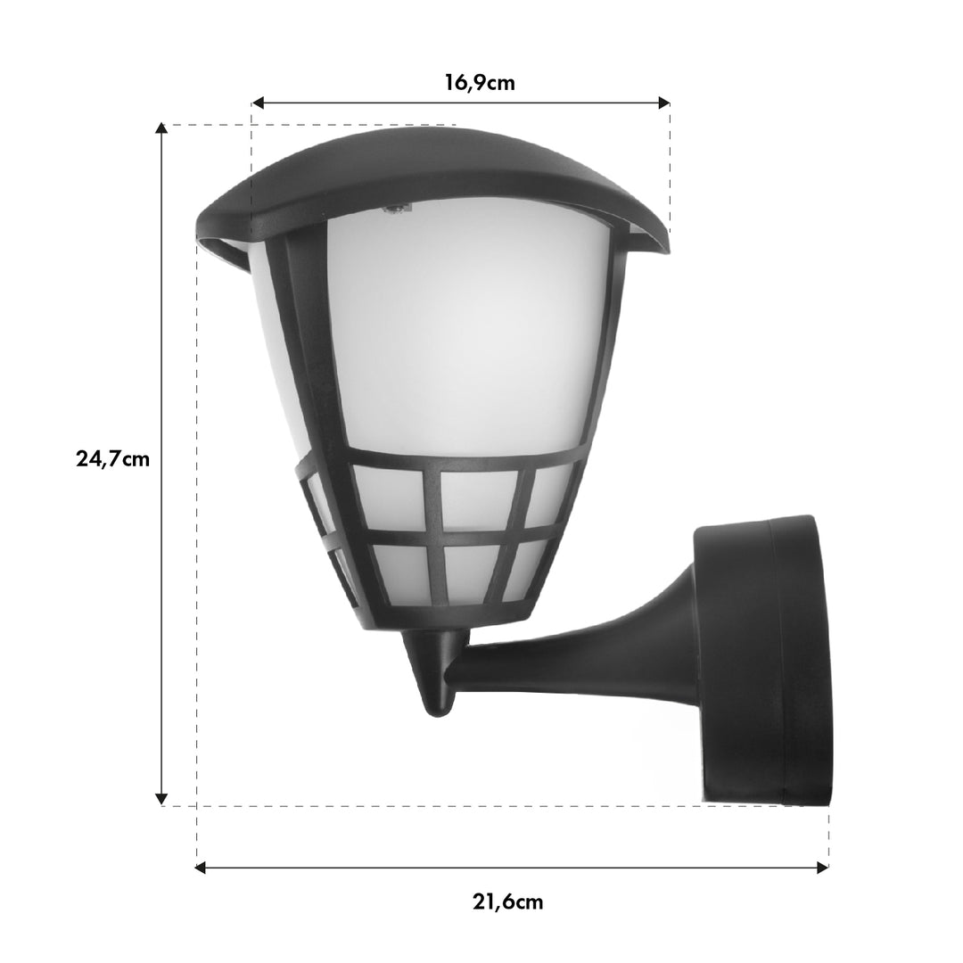 Lampada da parete per esterni 1xE27 Maclean MCE519 B nero IP65 max 60W