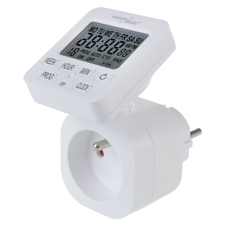 Interruttore orario digitale GreenBlue - Timer, carico massimo 16A, IP20, GB605 E