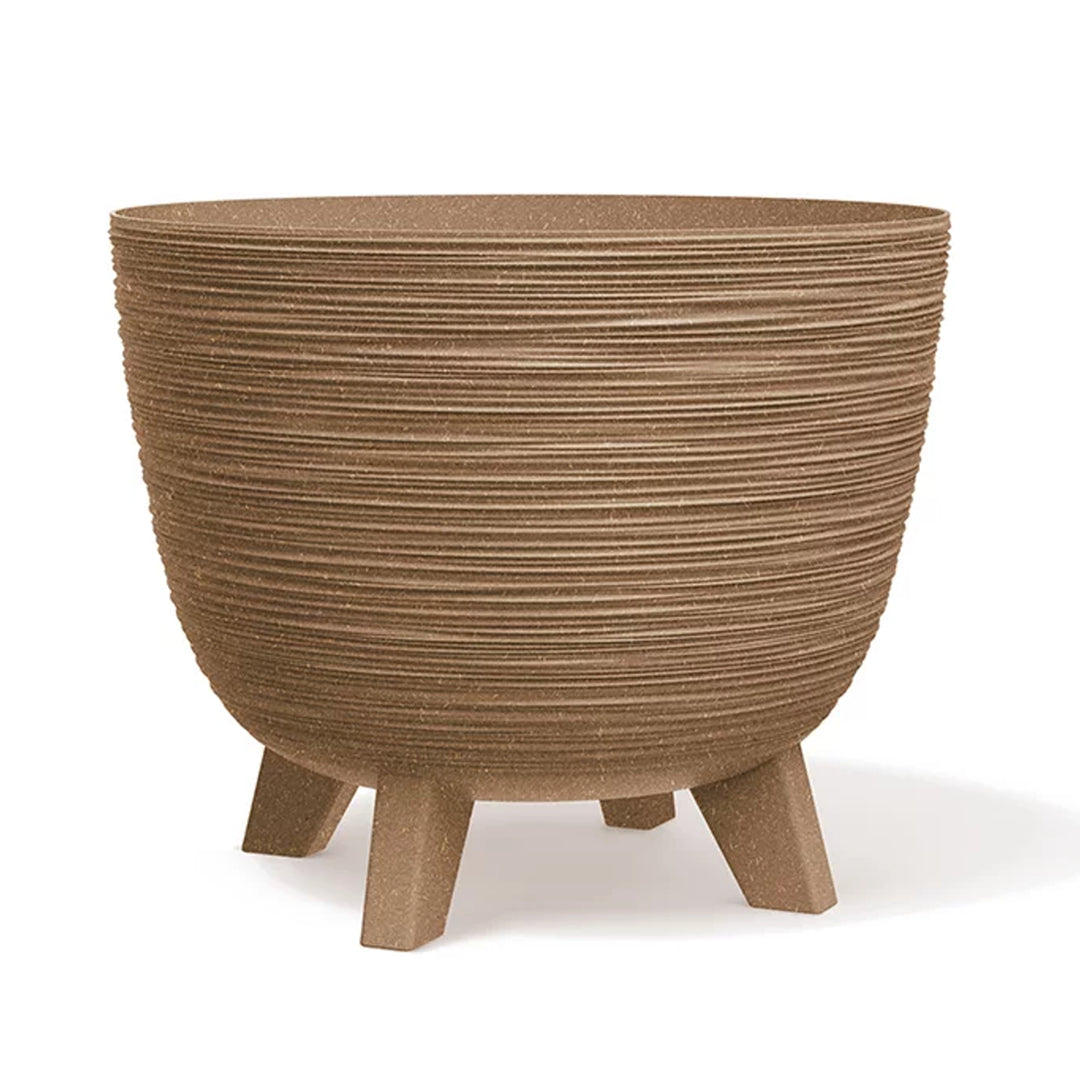 Prosperplast Furu Eco Wood-Naturo vaso da fiori, fioriera con piedini, vaso per piante, resistente ai raggi UV, in materiale contenente fino al 33% di legno ⌀ 290mm