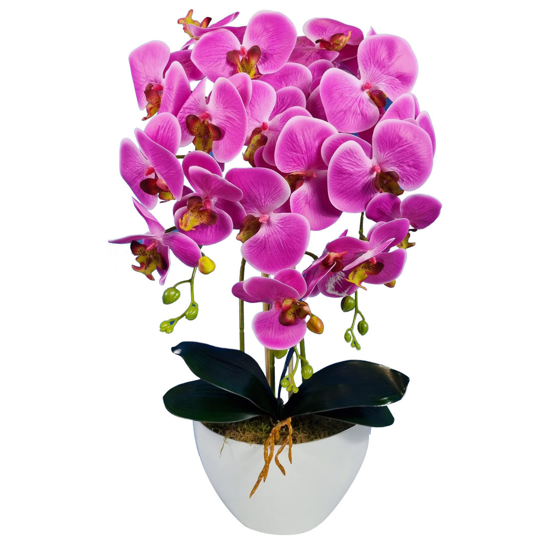 Orchidea artificiale Damich, rosa, in gomma, 3pgoc