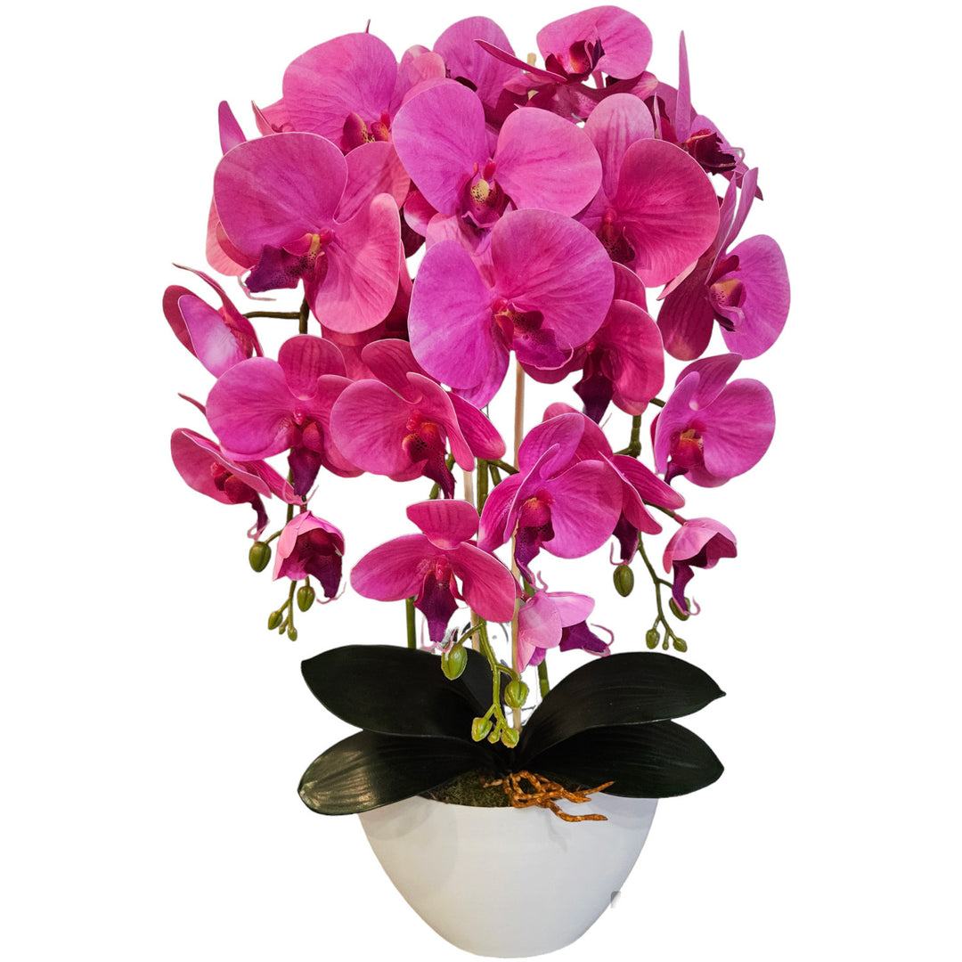 Orchidea artificiale Damich, rosa, in gomma, 3pgo2