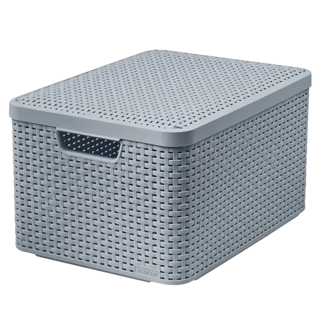Cestino Curver con coperchio, multiuso, 30 litri, grigio chiaro, Style L