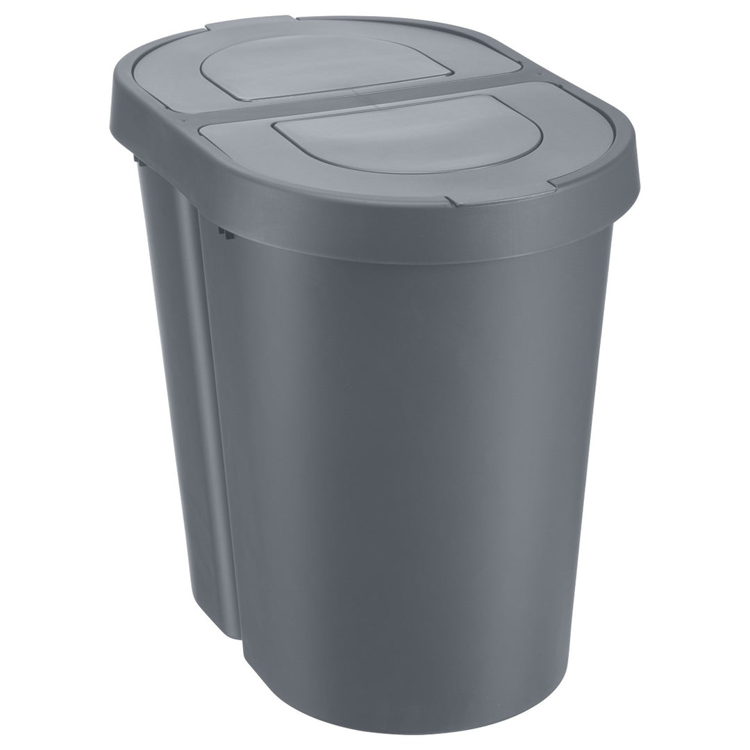 Cestino Plast Team, coperchio incernierato, doppio, grigio, 2 x 25 l, Seattle Swing
