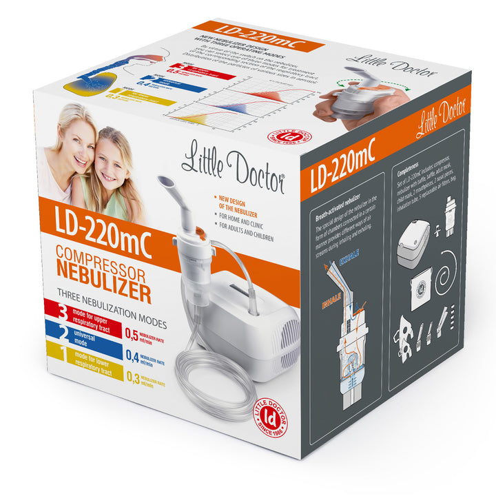 Inalatore Little Doctor, 3 modalità, attivato dal respiro, bianco, LD-220mC