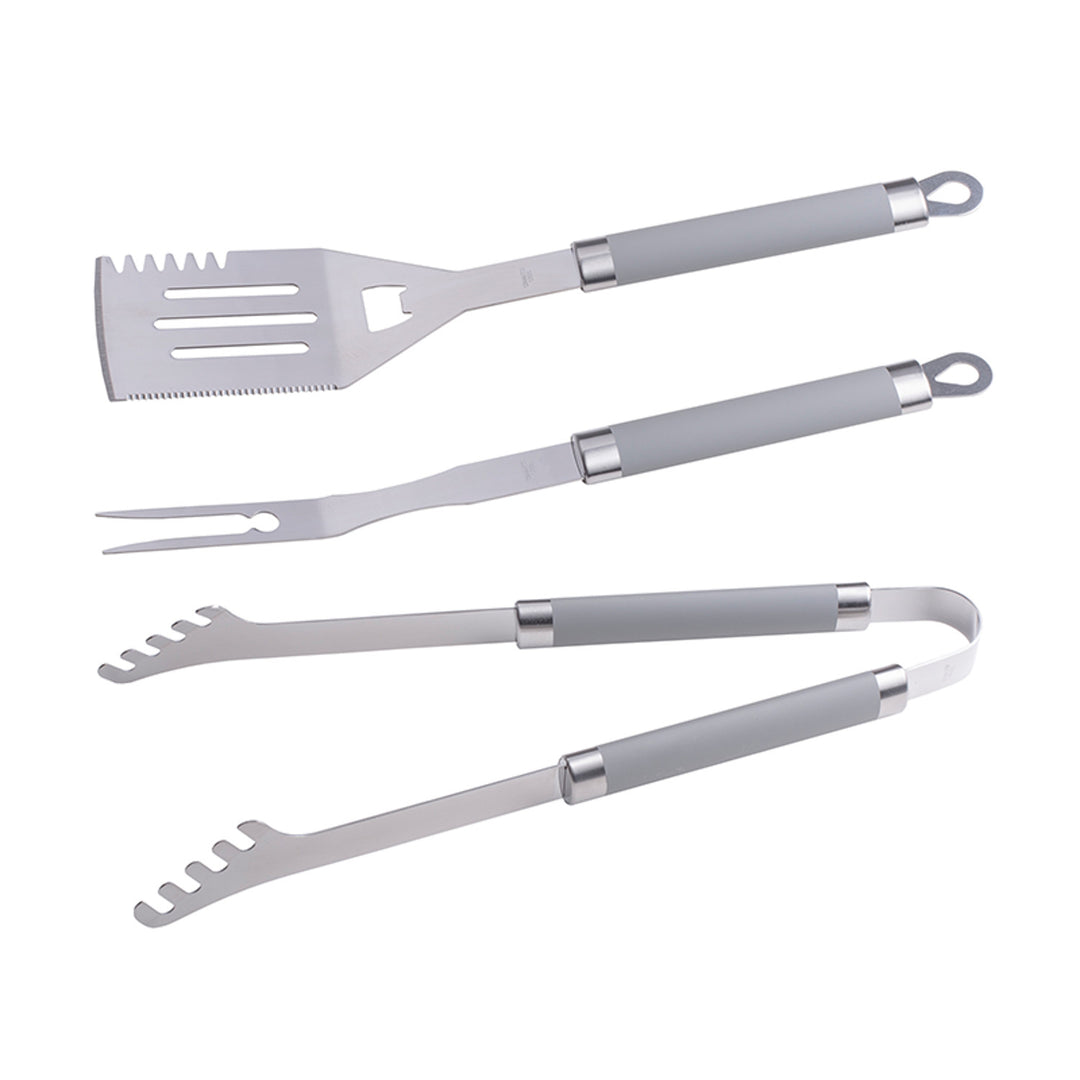 Set di accessori Master Grill&Party, spatola, forchetta, pinze, acciaio inox, MG113