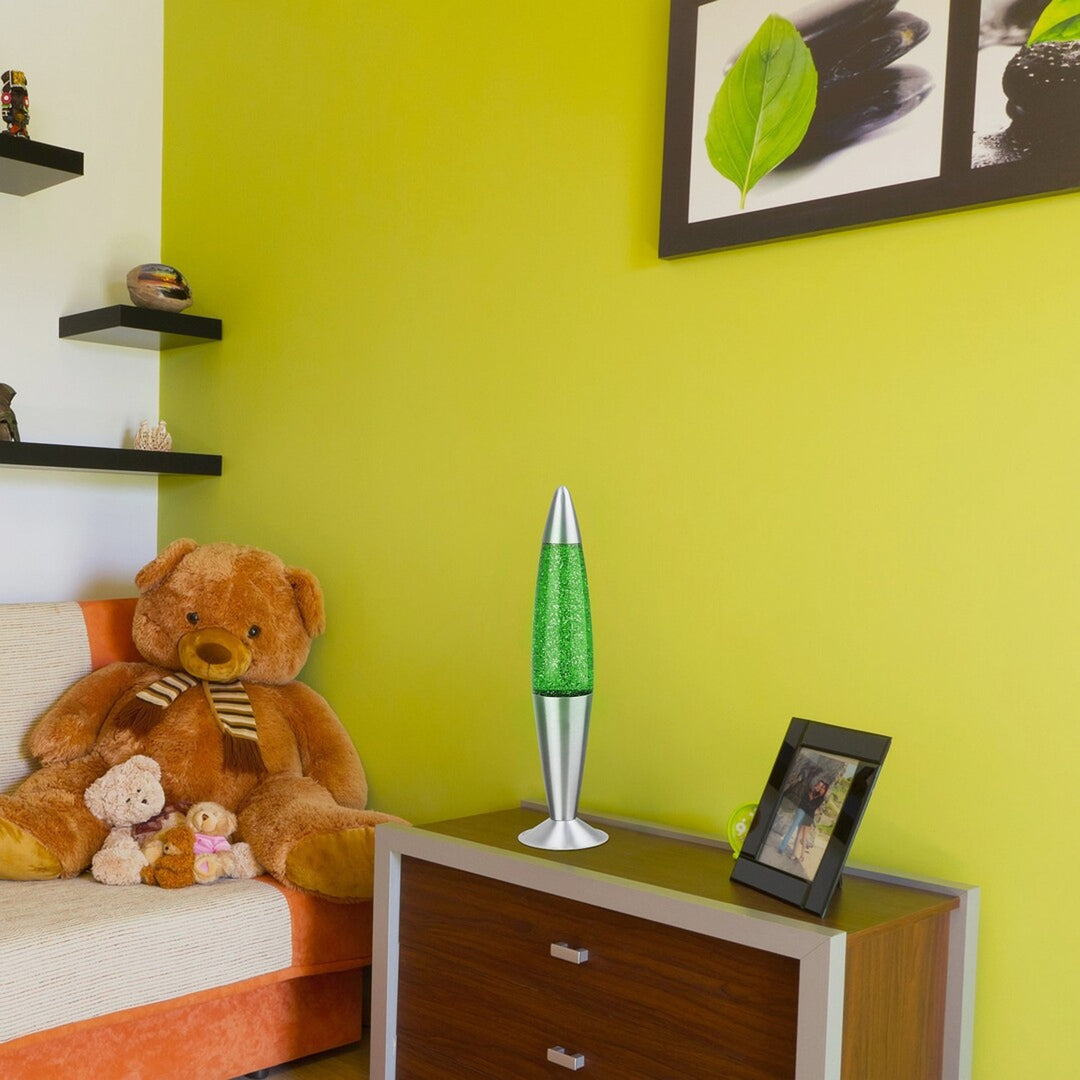 Lampada Rabalux, a lava, con brillantini, 25W, verde, Glitter