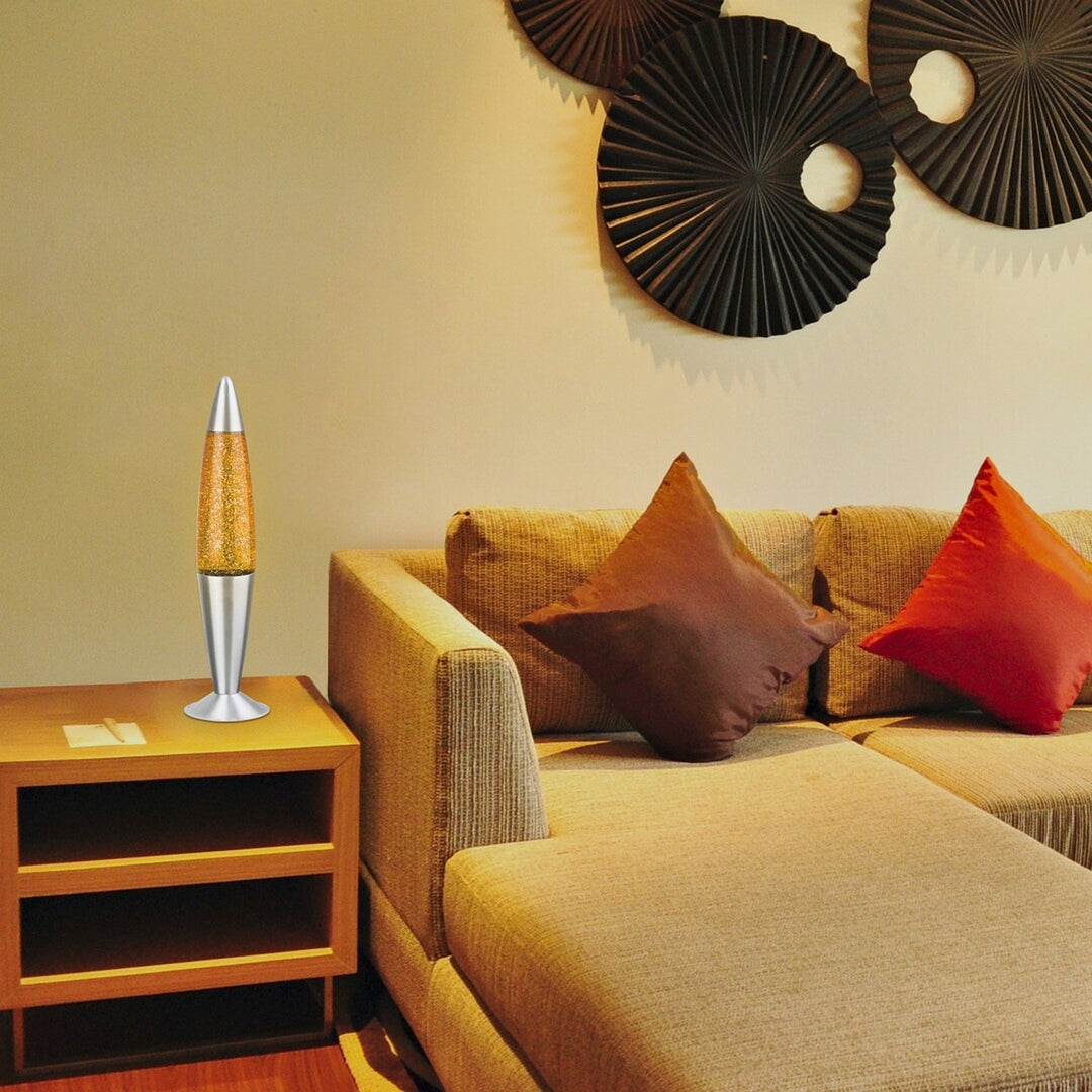 Lampada Rabalux, a lava, con glitter, 25W, arancione, Lavalamp