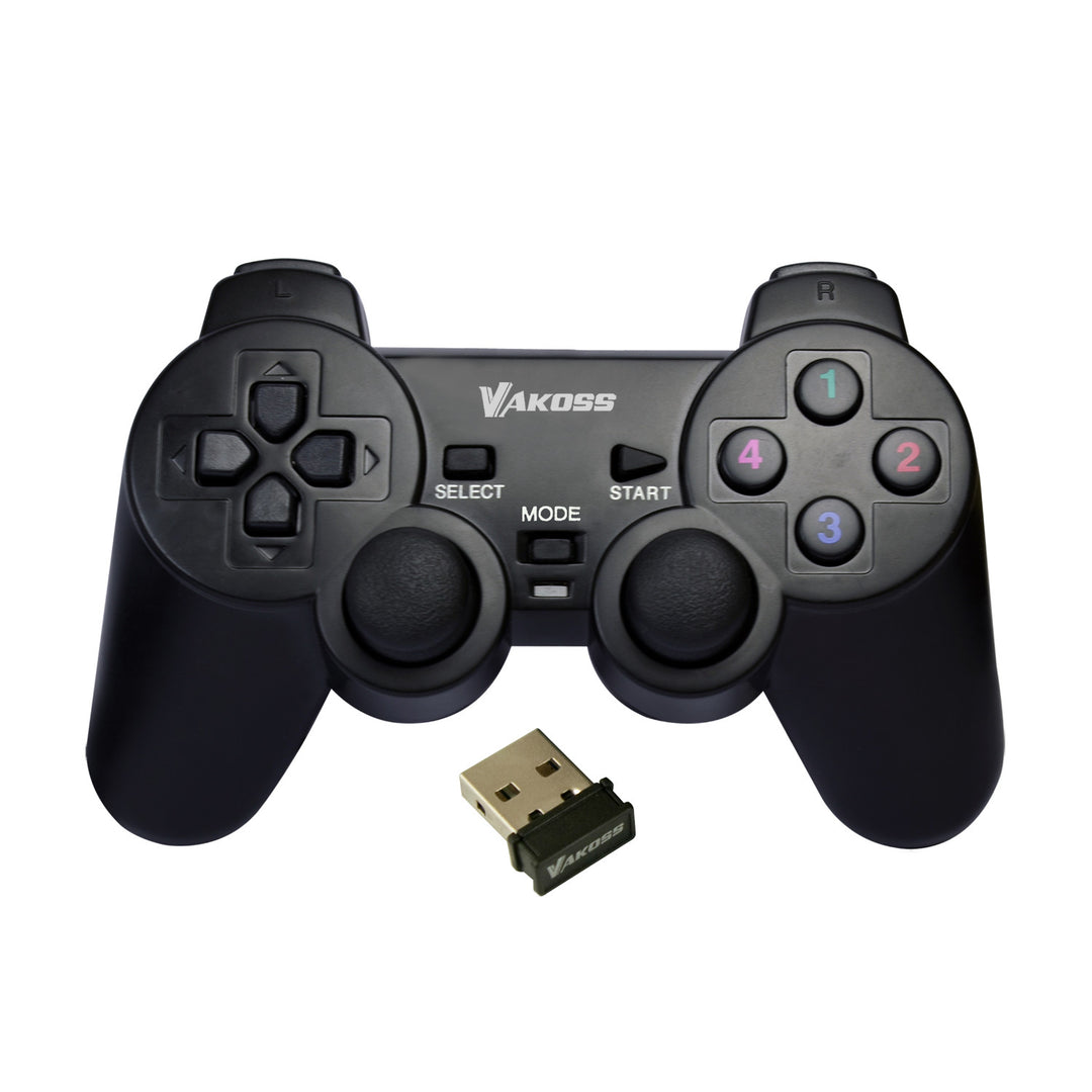 Gamepad Vakoss, senza fili, per PC, PS3, nero, GP-4705BK